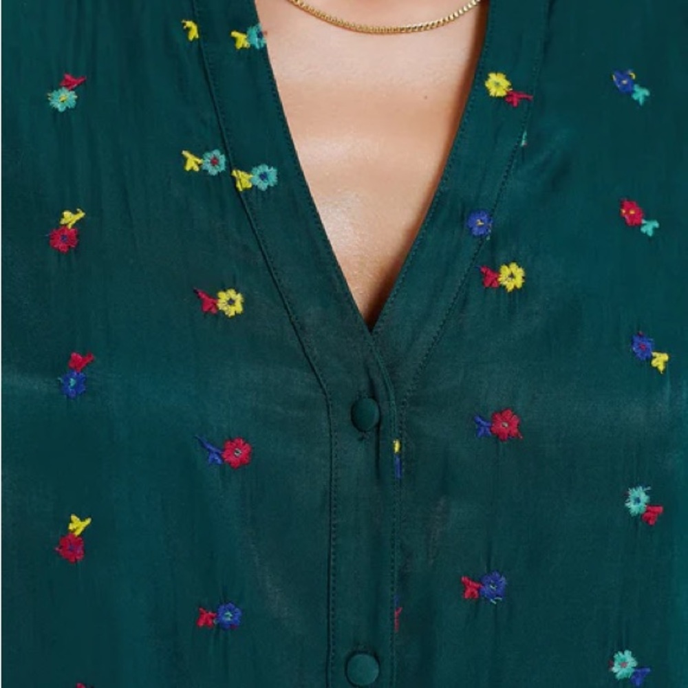 Chic Teal Floral Women's Dress - Tuckernuck Size M NWT - Picture 6 of 7